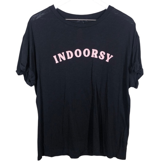 Zutter Black Indoorsy Short Sleeve Graphic Tee Size Small - Picture 1 of 12